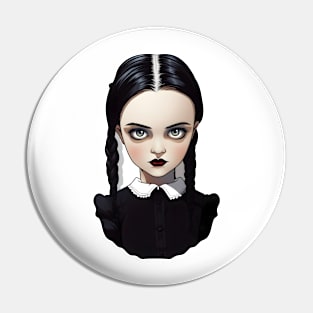 the little girl Wednesday T shirt Pin