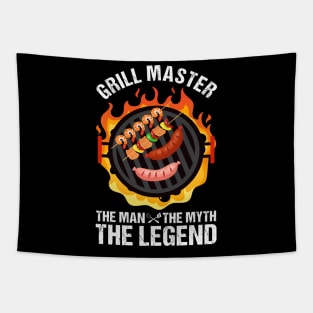 Mens Funny GrillMaster The Man The Myth Legend Funny Meat Smoker Tapestry