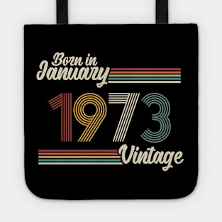 Vintage Born in January 1973 Tote