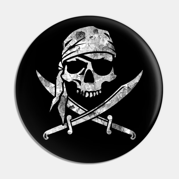 Pirate Skull Jolly Roger Pin by BoneheadGraphix