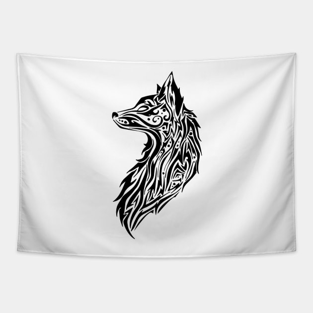 Tribal Fox Tapestry by LukeWebsterDesign