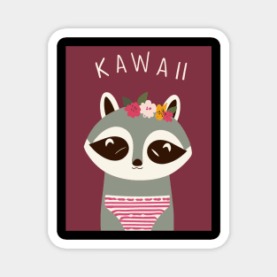 kawaii Racoon Magnet