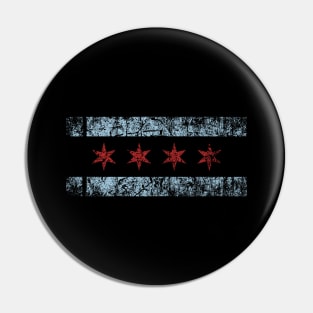 Chicago Flag Retro Windy City Graphic Pin