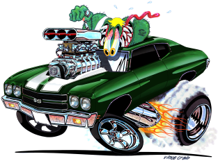 MONSTER MUSCLE 70 Chevelle Green Magnet