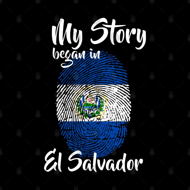 El Salvador Flag Fingerprint My Story DNA Salvadorian by Your Culture & Merch