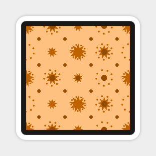 Suns and Dots Brown on Pale Orange Repeat 5748 Magnet