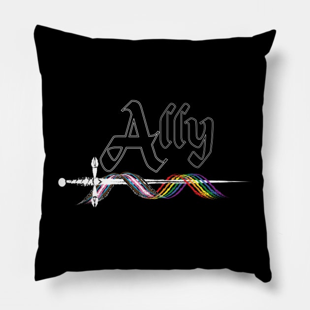 Ally Sword wht Pillow by Designs by Thomas