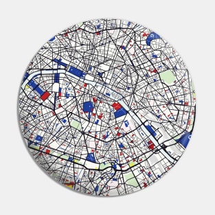 Paris (France) Map x Piet Mondrian Pin