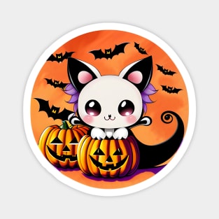 Pumpkin Purrfection: Spooktacular Kitty Delight! Magnet