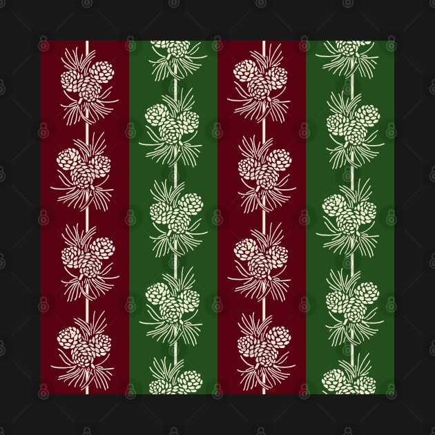 Country Christmas Pine Stripe by implexity