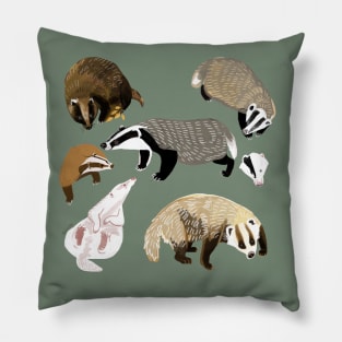 Eurasian Badgers #1 Pillow