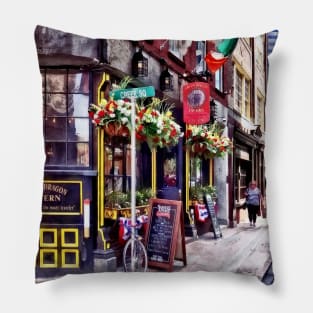 Boston MA - Restaurants on Creek Square Pillow