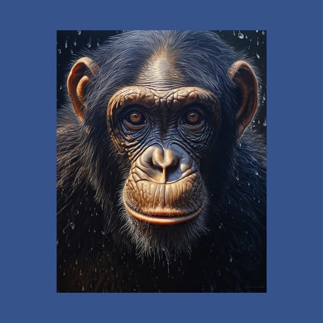 Oil Paint Hyperrealism: Amazing Zoo Chimpanzee by ABART BY ALEXST 