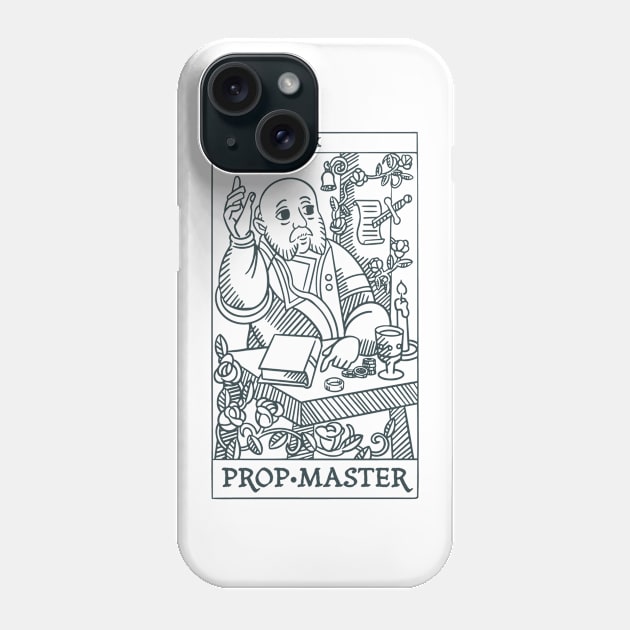 Prop Tarot Card Woodcut Phone Case by Proptologist