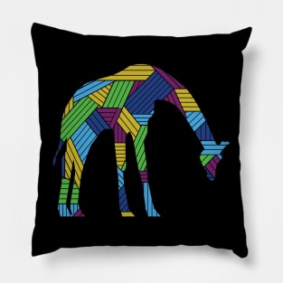 Funny giraffe colorful tshrit Pillow