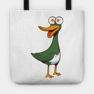 Silly Green Duck Art Tote