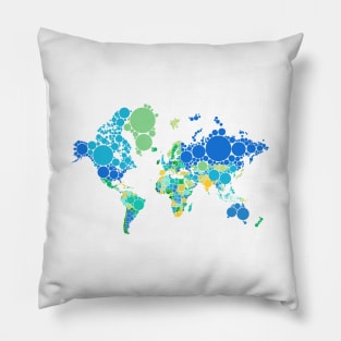 abstract world map with colorful dots Pillow