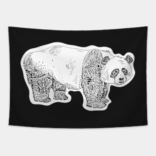 Panda Line Art Tapestry