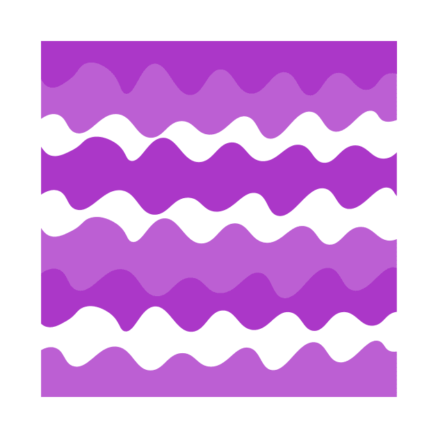 Purple and white horizontal waves pattern by Baobabprintstore