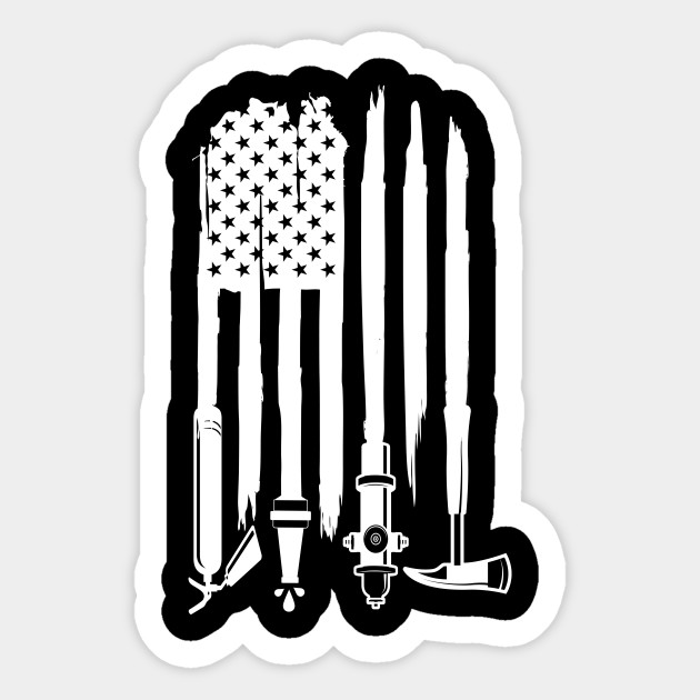 Firefighter Firefighter Flag Fireman Fire Department Thin Red Line Firefighter Fire Fighter Fireman Flag Firefighter Flag Sticker Teepublic Au