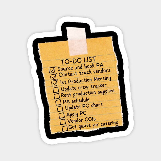 Production Coordinator's Todo List Magnet by OnceUponAPrint