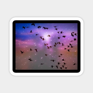 Birds Flying In Space T-shirt Magnet