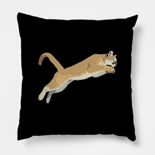 Jumping Cougar Pillow