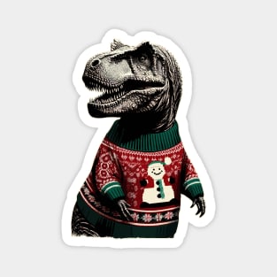 Christmas Tyrannosaurus Magnet