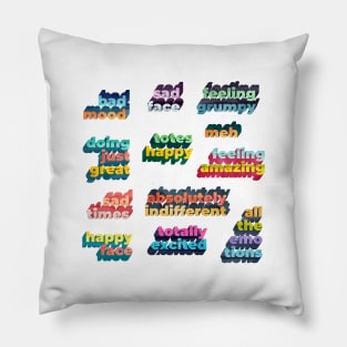 Mixed Emotions Word Art Pillow