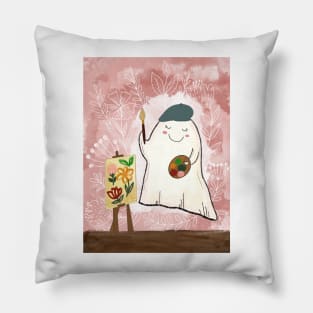 Cute Artist Ghost  2 Pillow