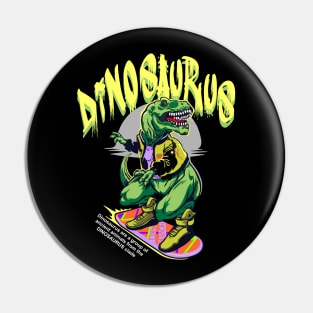 Dinosaurus Playing Skateboard Pin