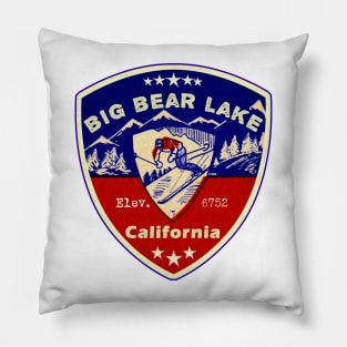 Big Bear Lake California Skiing Ski Mountains Skier CA Pillow