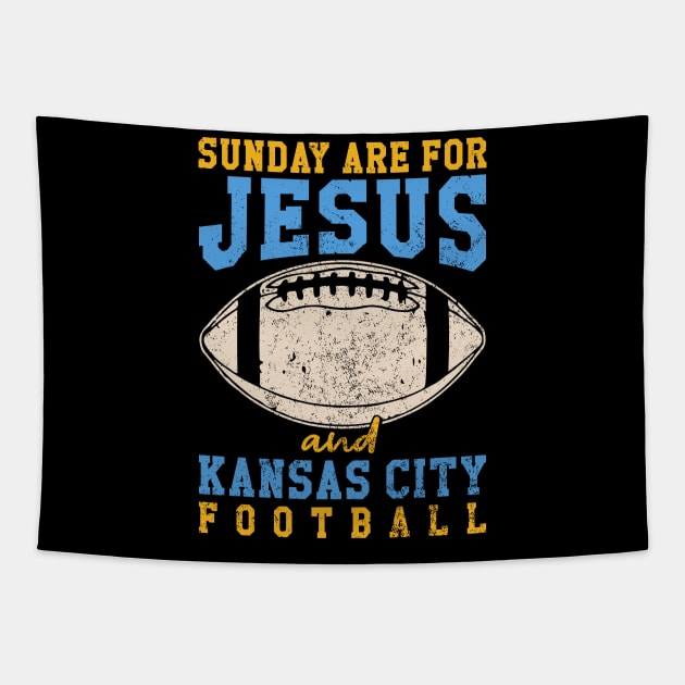 Sunday Are For Jesus And Kansas City Football KC Chiefs Football Tapestry by Nichole Joan Fransis Pringle