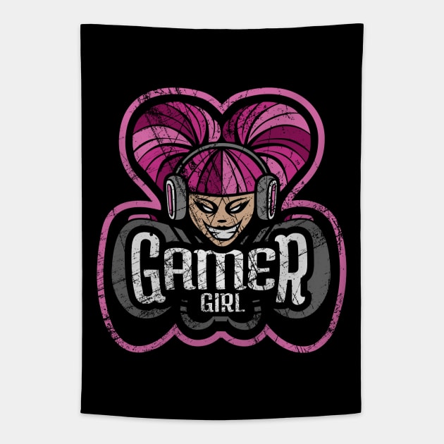 Team Gamer Girl - Battleworn Tapestry by Just_Shrug