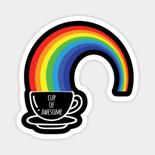 Cup Of Awesome Cool Creative Colorful Rainbow Coffee Design Magnet