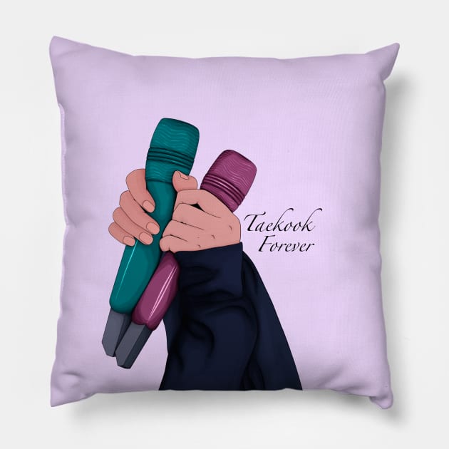 Taekook Forever - k pop - BTS - Black Pillow by SemDesigns