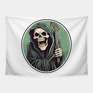 Death Laughing Grim Reaper Tapestry