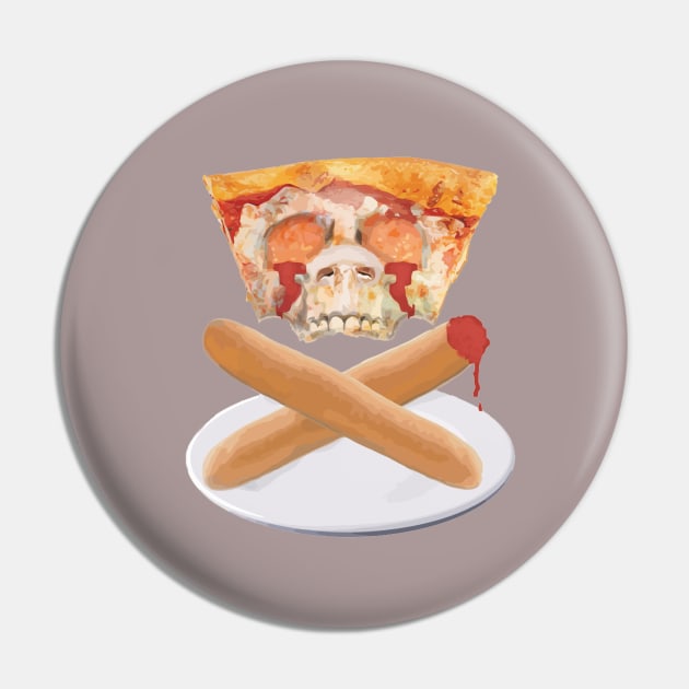 Pizza Skull Pin by GodsBurden