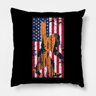 Patriotic Myth: Retro Bigfoot Meets July 4th Pillow