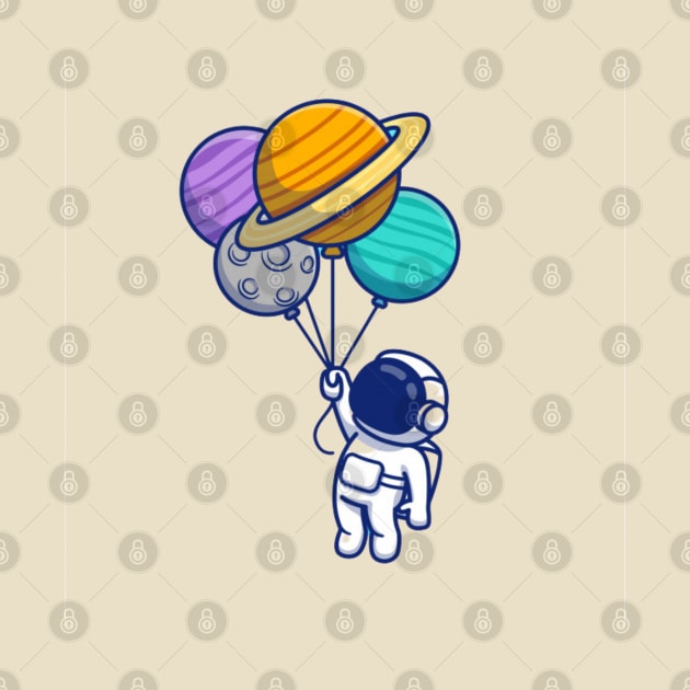 Astronaut holding planets by Rakos_merch