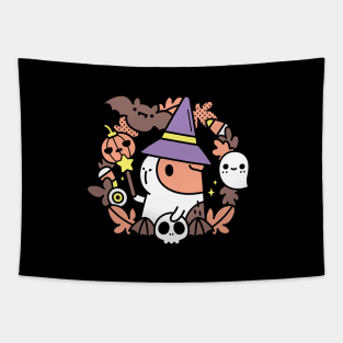 Bubu and Moonch, Halloween Witchy Guinea Pig T-Shirt, Black Tapestry