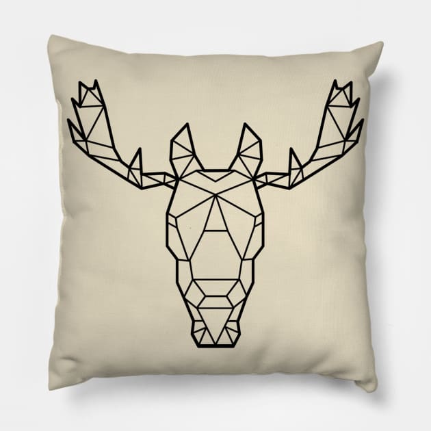 Moose head Pillow by 66LatitudeNorth