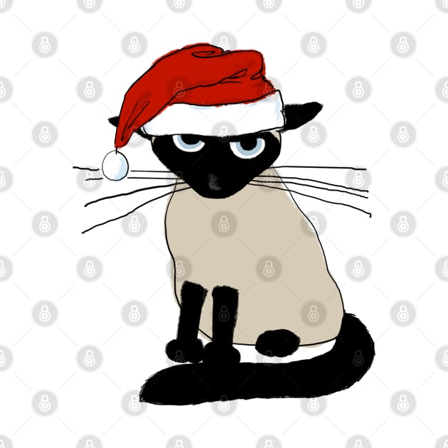 Siamese Santa Cat | Funny Cat Christmas Holiday by Coffee Squirrel