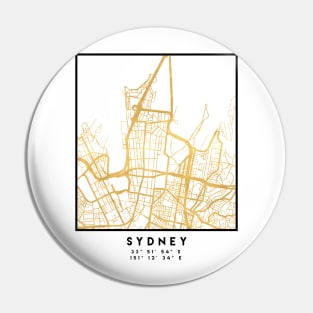 SYDNEY AUSTRALIA CITY STREET MAP ART Pin