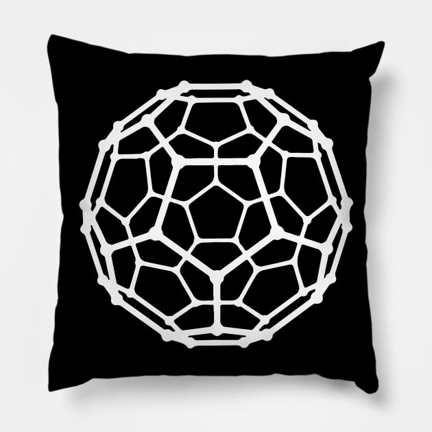 Fullerene Carbon Molecule Pillow by CelestialStudio