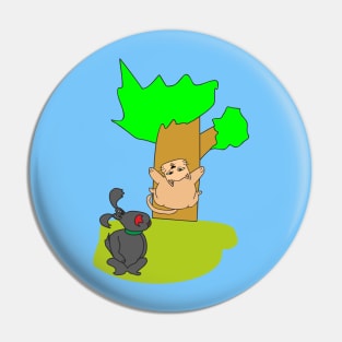 Cat and dog Pin