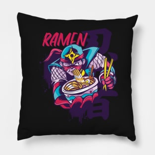 Ramen Ninja Warrior Japanese Art Pillow