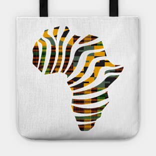 Kente, Africa Map with Stripes, Ghana Pattern Tote