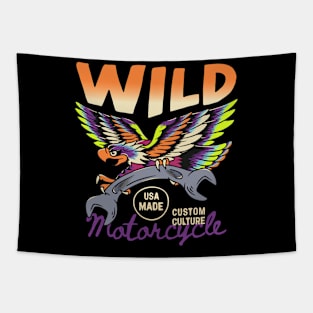 Eagle wild motorcycle Tapestry