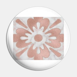 Maldives mandala - rose gold marble Pin